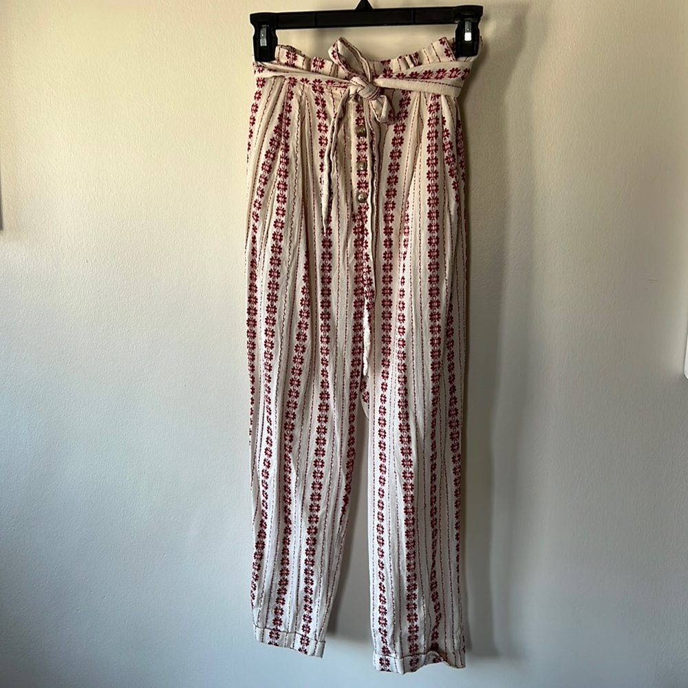 Le Rumi Paperbag Waist Embroidered Pants